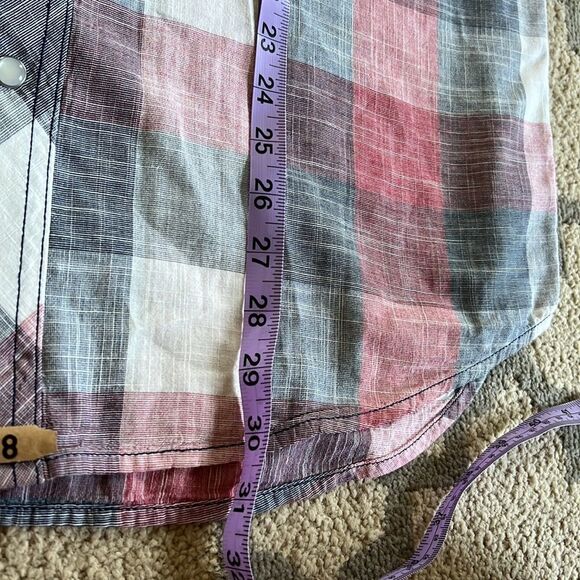 True Religion Western Woven Short Sleeve Button Shirt size L EUC - Picture 7 of 9